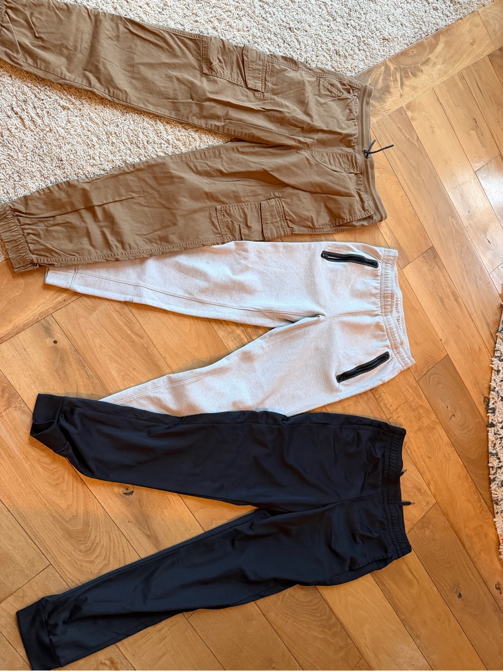 Set of boys Casual Jogger Pants - Black, Light Gray, Brown
